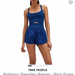 Free People Righteous Sleeveless Grape Blue Romper with Cutout-Medium